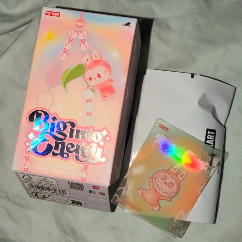 POP MART X The Monsters Big Into Energy Labubu Phone Charm - Happiness - Picture 2 of 5